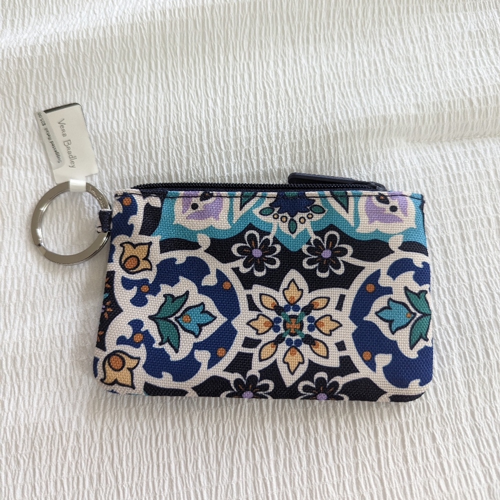 NWT blue print key chain card holder/ wallet